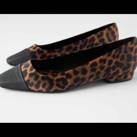 ZARA Cap Toe Animal Print Ballet Flats 2518/510/195 Women - Picture 2 of 5
